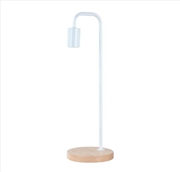 Buy Light Timber Base Lamp - White