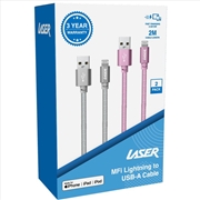 Buy Lightning To Usb-A Silver/Pink Glitter Cable
