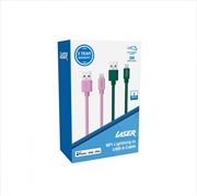 Buy Laser Lightning To Usb-A Pink/Green Cable