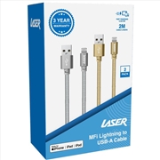 Buy Laser Lightning To Usb-A Gold/Silver Glitter Cable