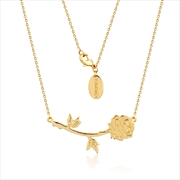 Buy Disney Beauty And The Beast Rose Necklace - Gold