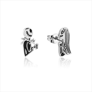 Buy Nightmare Before  Christmas Jack And Sally Mixmatch Stud Earrings - Silver