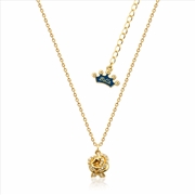 Buy Disney Beauty And The Beast Enchanted Rose Necklace - Gold