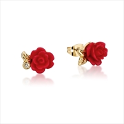 Buy Disney Beauty And The Beast Enchanted Rose Stud Earrings - Red