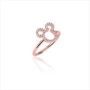 Buy Precious Metal Mickey Mouse Outline CZ Ring - Rose Gold (Size: 8)