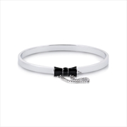 Buy Minnie Mouse Black Bow Bangle - Silver