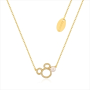 Buy Precious Metal Mickey Mouse Pearl CZ Necklace - Gold