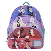 Buy Loungefly Disney Villains - Color Block Triple Pocket Mini Backpack