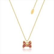 Buy Precious Metal Minnie Mouse Red Bow CZ Necklace