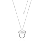 Buy Minnie Mouse Outline Bow Necklace - Silver