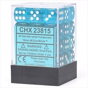 Buy Chessex 12mm D6 Dice Block Translucent Teal/White 