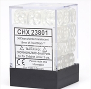Buy Chessex 12mm D6 Dice Block Translucent Clear/White 