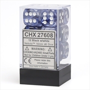 Buy Chessex: CHC 27608 Nebula Black/White 16mm D6 Dice Block (12)