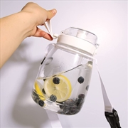 Buy Clear Large Water Bottle Water Jug with Adjustable Shoulder Strap - White