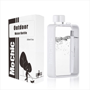 Buy A5 Flat Water Bottle Portable Travel Mug BPA Free Water Bottle (White)