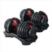 Buy 2Pcs 24kg Adjustable Dumbbell Weight Dumbbells Plates Home Gym Fitness Exercise