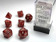 Buy Chessex Polyhedral 7-Die Set Glitter Ruby/Gold