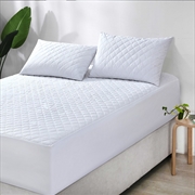 Buy Elan Linen 100% Cotton Quilted Fully Fitted 50cm Deep Waterproof Mattress Protector - Queen