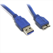 Buy 8WARE USB 3.0 Type-A To Micro-USB Type-B Male - Male To Male - Blue, 2 Metres