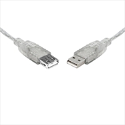 Buy 8WARE USB 2.0 Certified Extension A-A M-F Transparent Metal Sheath Cable - 5m