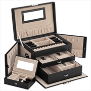 Buy Songmics Large Lockable Jewellery Box with 2 Drawers Mirror