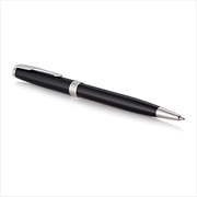 Buy Parker Sonnet Black Lacquer Chrome Trim Ballpoint Pen Medium Nib Blue