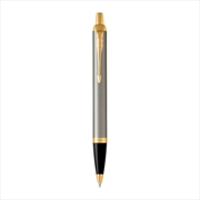 Buy Parker IM Ballpoint Pen Brushed Metal with Gold Trim