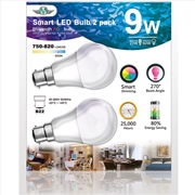 Buy Mv Smart Bulb 9w B22 Twin Pack