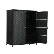 Buy Gardeon Storage 2-Door Black Cabinet Shelf
