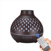 Buy Essential Oil Aroma Diffuser and Remote - 400ml Hollowed Wood Mist Humidifier