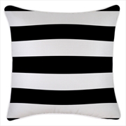 Buy Cushion Cover-With Piping-Deck Stripe Black and White-45cm x 45cm