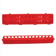 Buy 50cm Long Poultry Feeder Chicken Feeding Trough Red Plastic Flip Top Container