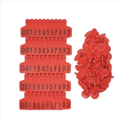 Buy 1-100 Cattle Number Ear Tags 5x4cm Set - Small Red Pig Goat Livestock Label