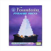 Buy LED Pyramid with River Rocks Water Feature Fountain