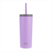 Buy Oasis "Super Sipper" Stainless Steel Double Wall Insulated Tumbler W/ Silicone Straw 600ml - Lavende