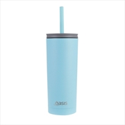 Buy Oasis "Super Sipper" Stainless Steel Double Wall Insulated Tumbler W/ Silicone Straw 600ml - Island 