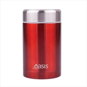 Buy Oasis Stainless Steel Vacuum Insulated Food Flask 450ml - Red