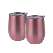 Buy Oasis 2 Piece Stainless Steel Double Wall Insulated Wine Tumbler Gift Set - Rose