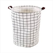 Buy GOMINIMO Laundry Basket Round Foldable (White Square)