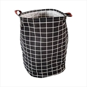 Buy GOMINIMO Laundry Basket Round Foldable (Black Square)