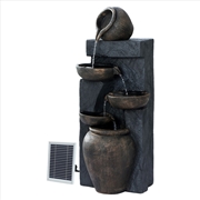 Buy Gardeon Solar Water Fountain Features Outdoor 5 Tiered Cascading Bird Bath