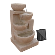 Buy Gardeon  4 Tier Solar Powered Water Fountain with Light - Sand Beige