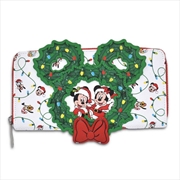 Buy Loungefly Disney - Mickey Holiday Wreath US Exclusive Zip Around Purse [RS]