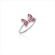 Buy Ss Wgp Red Crystal Bow Ring - Size 7