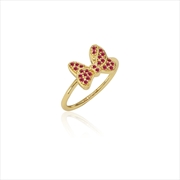 Buy Ss Ygp Red Crystal Bow Ring - Size 6