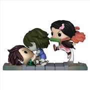Buy Demon Slayer - Tanjiro & Nezuko Vs Temple Demon US Exclusive Pop! Moment [RS}