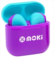 Buy MokiPods Mini TWS Earphones for Kids Volume Limited - Purple/Aqua
