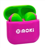 Buy MokiPods Mini TWS Earphones for Kids Volume Limited - Pink/Green