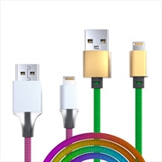 Buy Laser 2m MFi Lightning to USB-A Cable 2 Pack  Nylon Braid Rainbow 