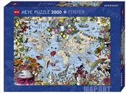 Buy Map Art, Quirky World 2000 Piece
